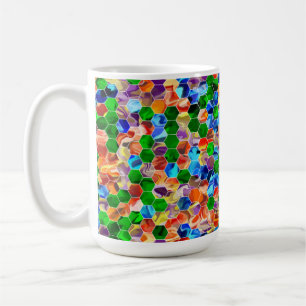 Piecewise Horizontal Hexagons Swirl 15oz Mug