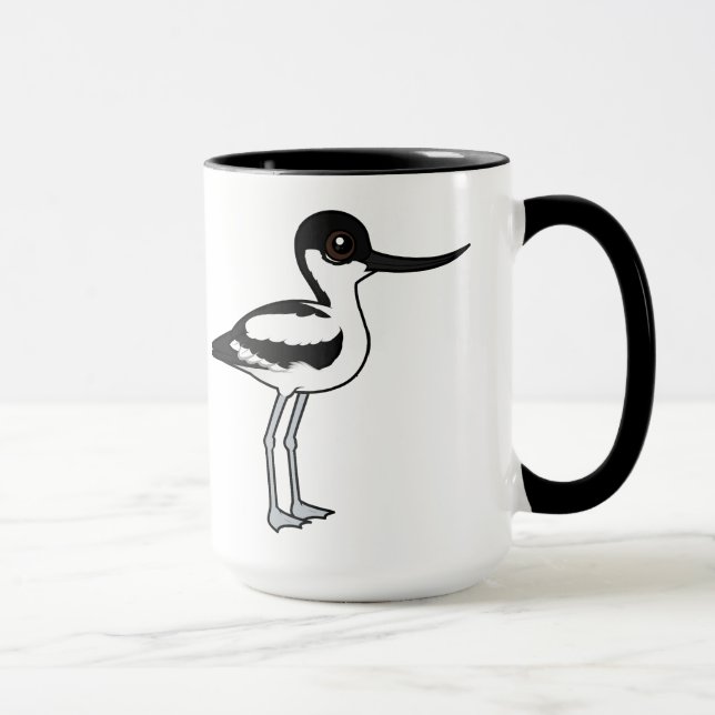 Pied Avocet Cute Birdorable Cartoon Bird Mug (Right)