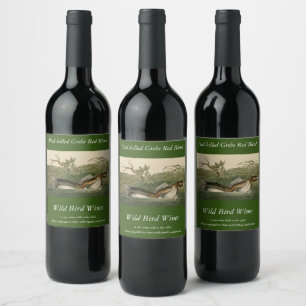 Pied-billed Grebe from Audubon's Birds of America Wine Label