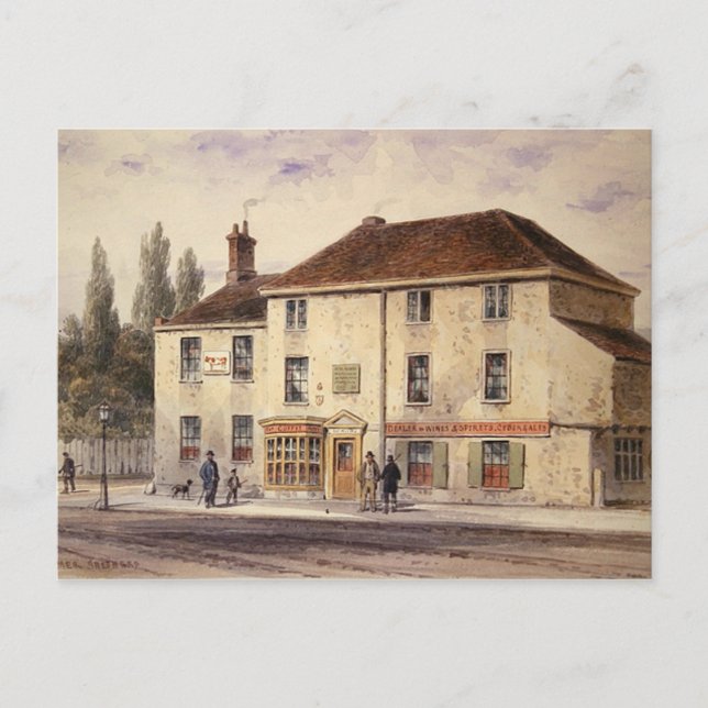 Pied Bull Public House, 1848 Postcard (Front)