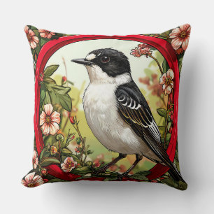 Pied flycatcher Bird Wildlife Songbird Nature Cushion