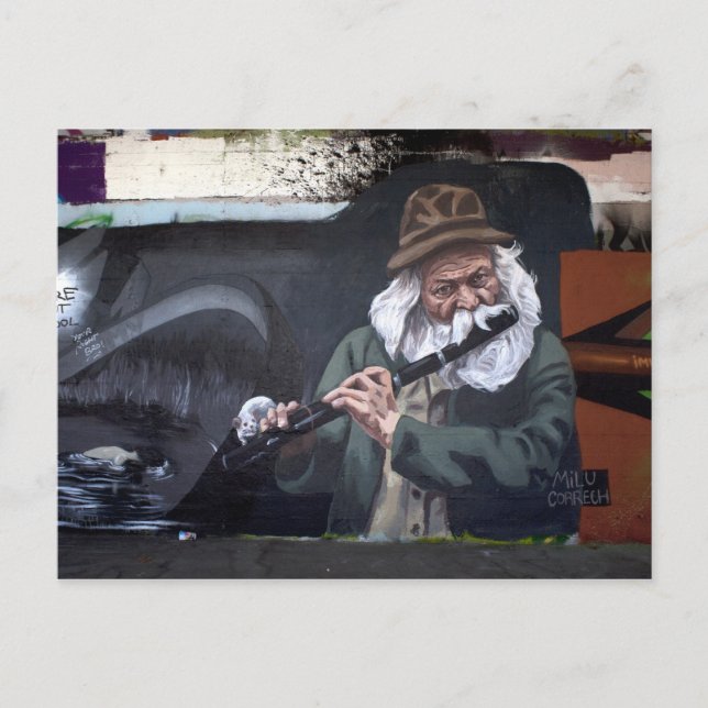 Pied Piper Urban Art Postcard (Front)