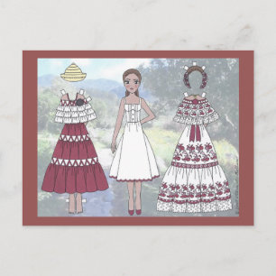 Piedad of Panama Paper Doll Postcard