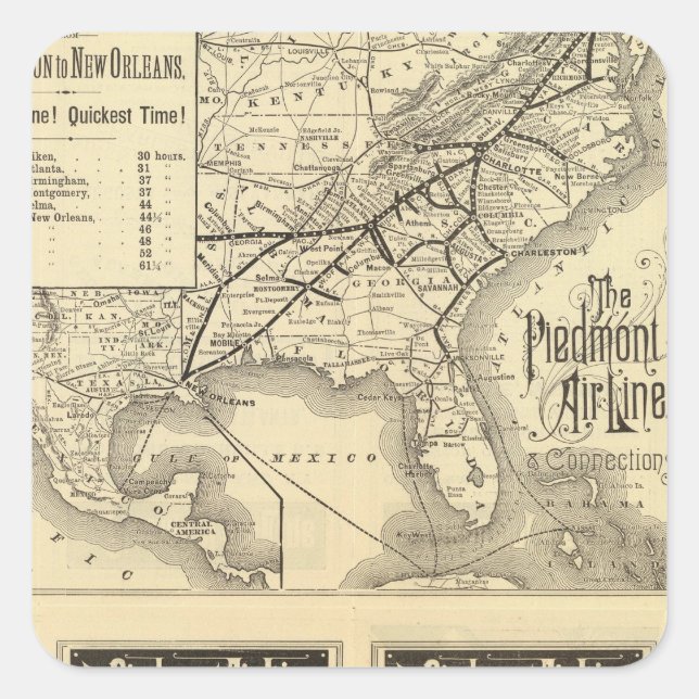 Piedmont Air Line Square Sticker (Front)