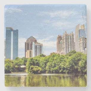 Piedmont Park Skyline, Summer, Atlanta, Georgia, Stone Coaster