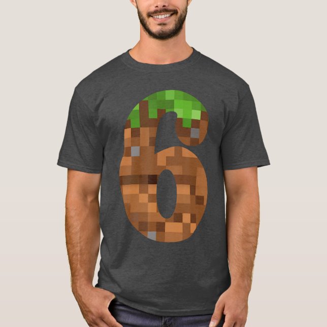 Piel 6yr Birthday Number Si 6 Year Old 6th Video G T-Shirt (Front)