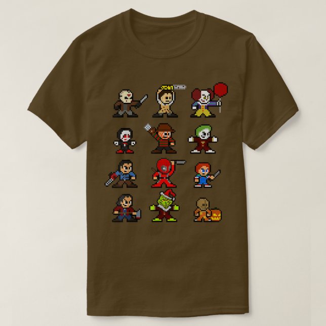 Piel Halloween Scary Horror Christmas Gamer  T-Shirt (Design Front)