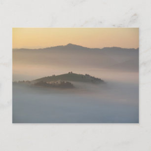 Pieniny mountains sunrise postcard