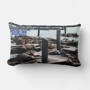 Pier 39 Sea Lions Lumbar Cushion