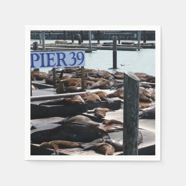 Pier 39 Sea Lions Napkin (Front)