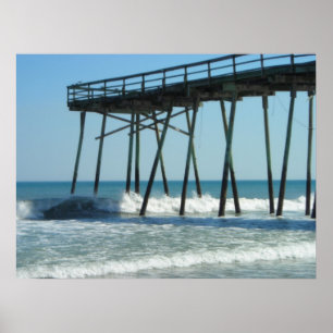 Pier and Waves Poster