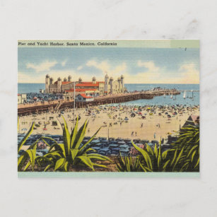 Pier and Yacht Harbour, Santa Monica, California Postcard