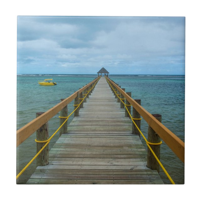 Pier At Coral Coast, Fiji Tile (Front)