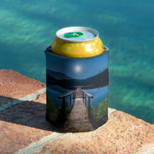 Pier at Night under a Full Moon Can Cooler