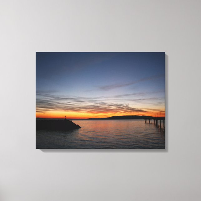 Pier at sunset canvas print (Front)