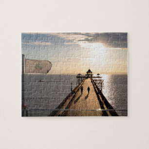 Pier at Sunset - Clevedon, Somerset, UK - Jigsaw Puzzle