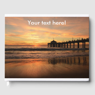 Pier beach sunset guest book