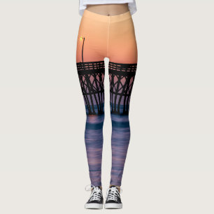 Pier beach sunset leggings