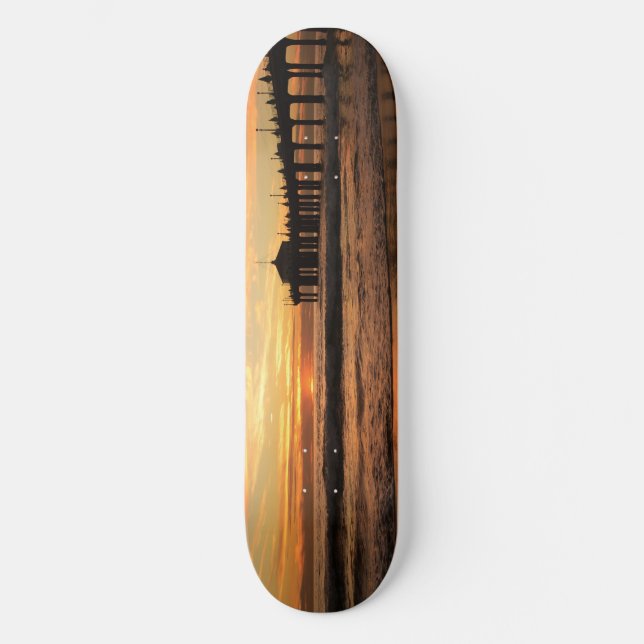 Pier beach sunset skateboard (Front)