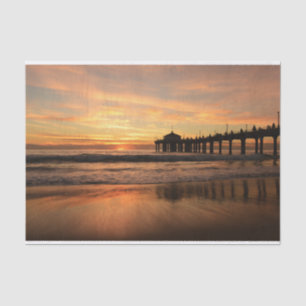 Pier beach sunset tissue paper