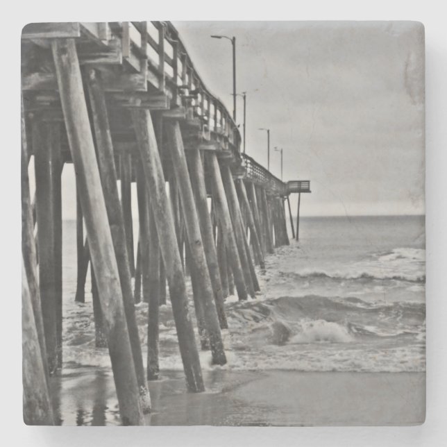 Pier by Shirley Taylor Stone Coaster (Front)