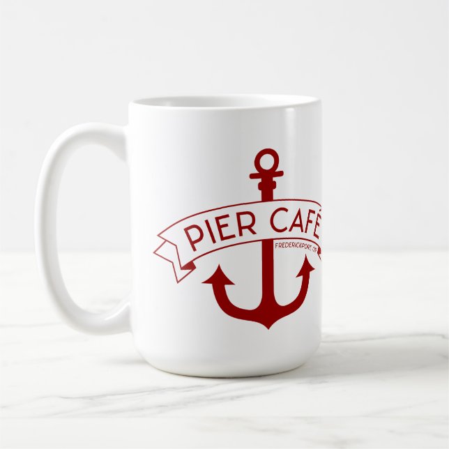 Pier Cafe Coffee Mug Red (Left)