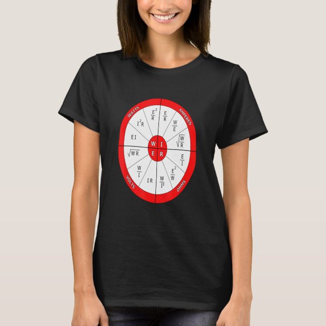 PIER chart Electrical Formulas Nerd Engineer T-Shirt (Front)