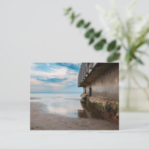 Pier deck in sunset postcard