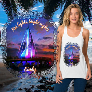 Pier lights, bright nights 1182 singlet