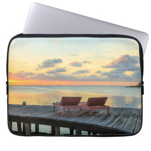 Pier overlooks the ocean, Belise Laptop Sleeve