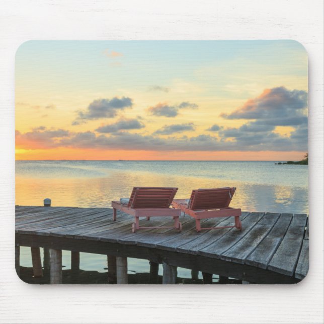 Pier overlooks the ocean, Belise Mouse Pad (Front)