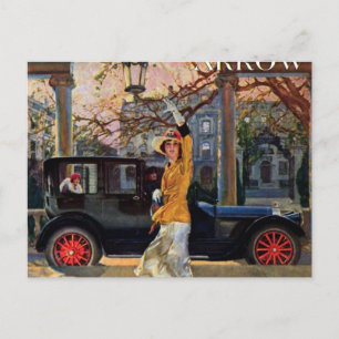 Pierce Arrow Girl Postcard