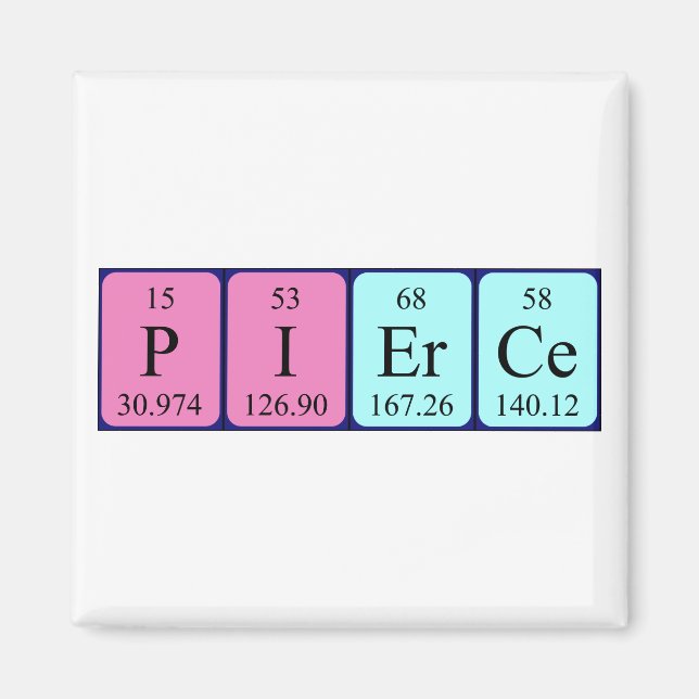 Pierce periodic table name magnet (Front)