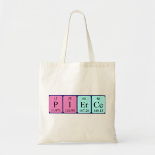 Pierce periodic table name tote bag