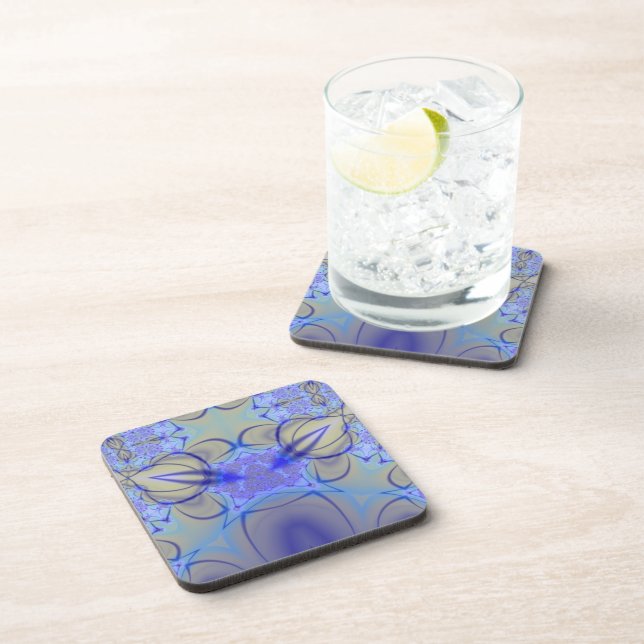 Pierce | Purple and Yellow Fractal Art Coaster (Right Side)