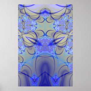 Pierce   Purple and Yellow Fractal Art Poster