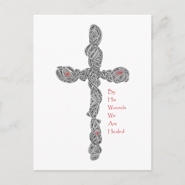 Pierced Cross - Isaiah 53:5 Postcard (Front)