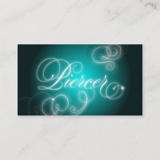Piercer Business Card Elegant Flourish Glow