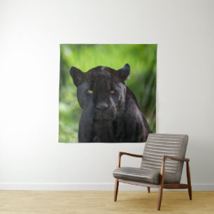 Piercing Silence – Black Jaguar Tapestry