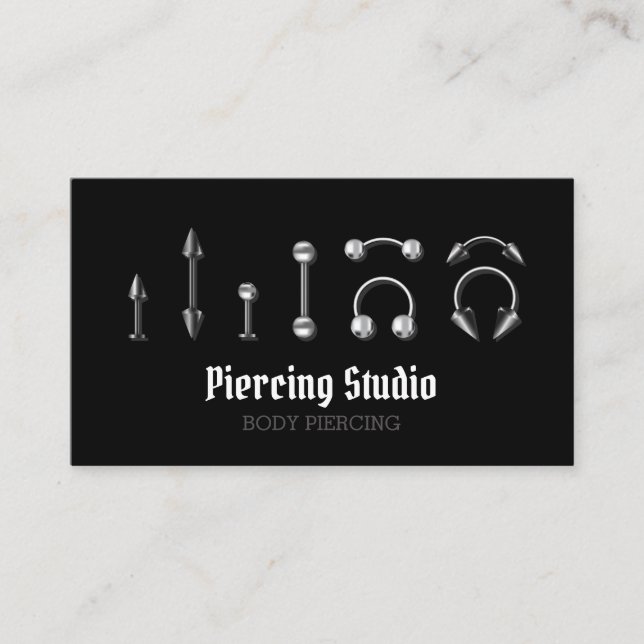 Piercing Specialist Modern Business Card (Front)