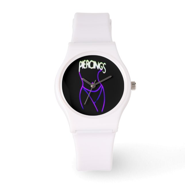 Piercings Neon Lady Silhouette -Purple Watches (Front)