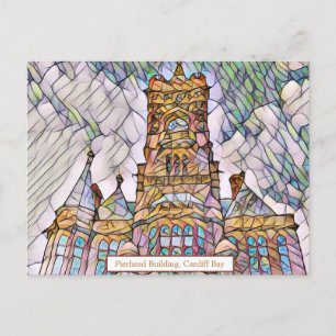 Pierhead Building Cardiff Digital Art Postcard