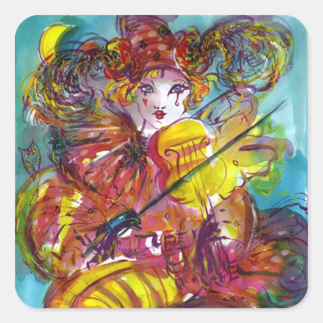 PIERO / Venetian Carnival Night Square Sticker (Front)