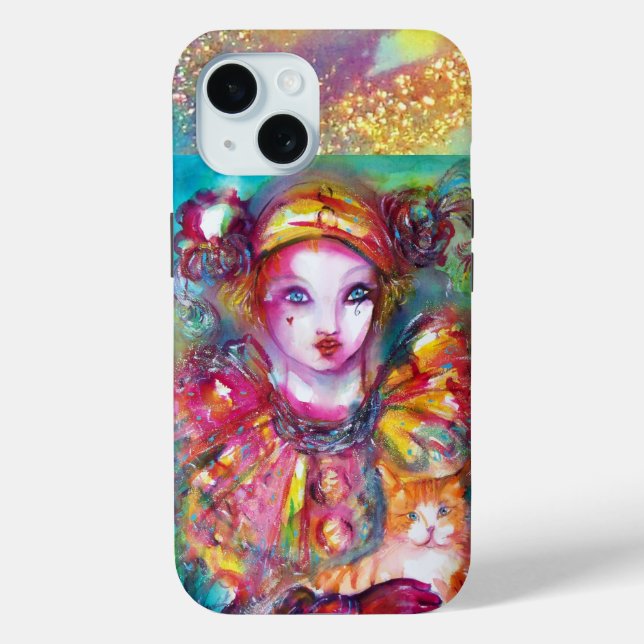 PIERO WITH CAT / Venetian Masquerade Masks Case-Mate iPhone Case (Back)