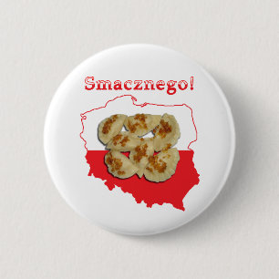 Pierogi Smacznego Polish Map 6 Cm Round Badge