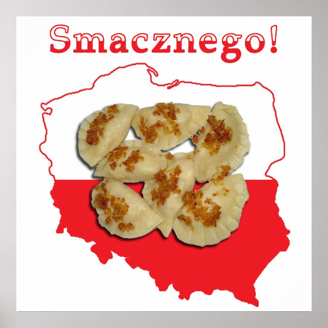 Pierogi Smacznego Polish Map Poster (Front)