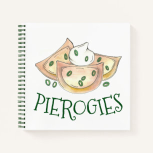 Pierogies Polish Ukrainian Dumplings Pierogi Food Notebook