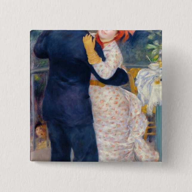 Pierre A Renoir | A Dance in the Country 15 Cm Square Badge (Front)