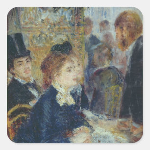 Pierre A Renoir   At the Caf? Square Sticker