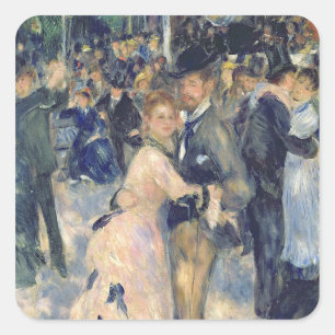 Pierre A Renoir   Ball at the Moulin de la Galette Square Sticker